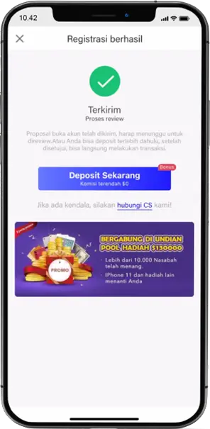 tampilan berhasil pada saat verifikasi