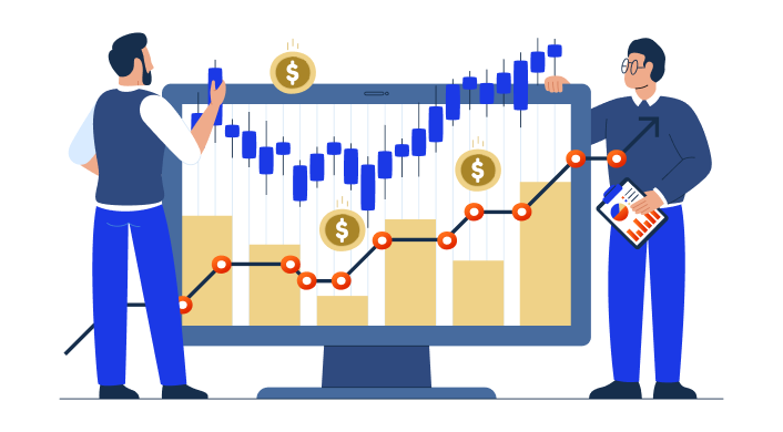 trader mengamati chart pattern