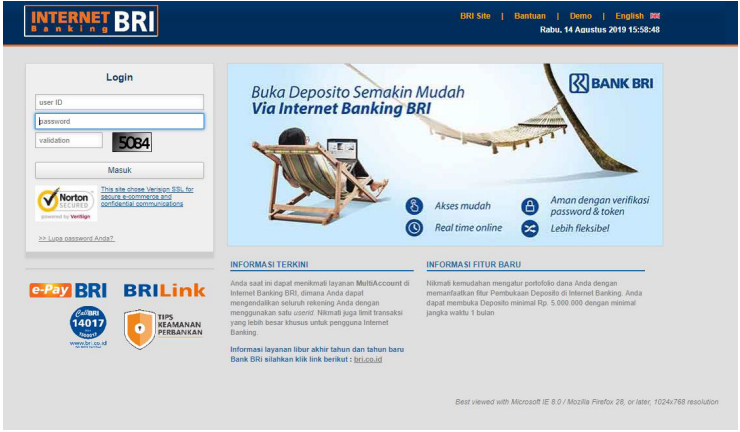 login internet banking bri