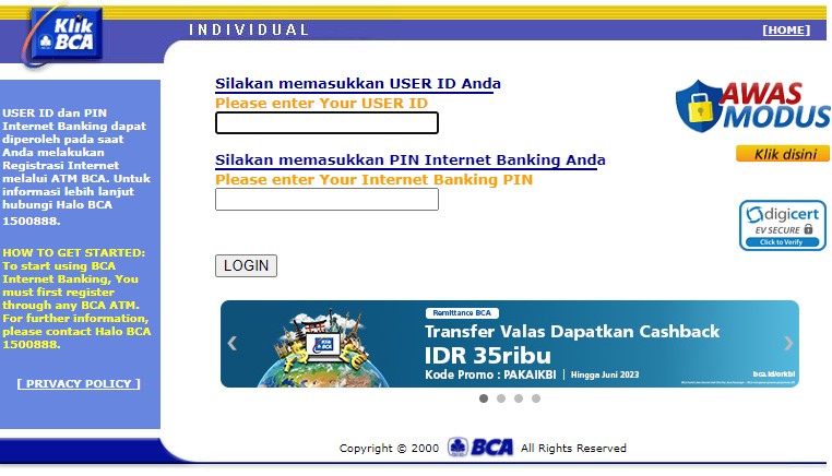 login e-bca